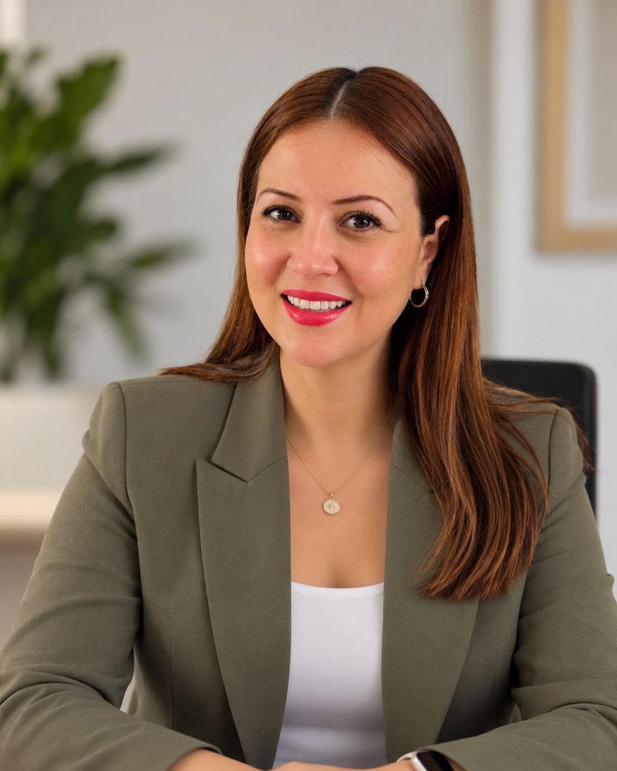 Margarita Sañudo, abogada migratoria colombiana, en su oficina